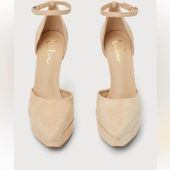 Lulu’s Salena nude suede platform SZ 8.5 NWOT - Picture 3 of 4